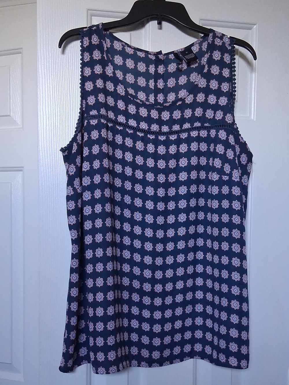 new directions Navy and Light Pink Floral-Print Sleeveless Camisole